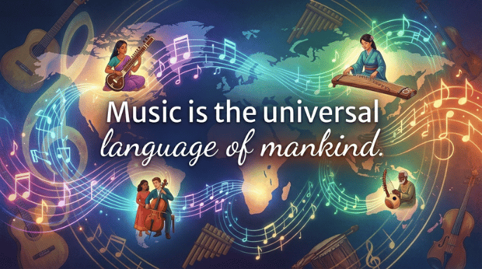  Music is the universal language of mankind.