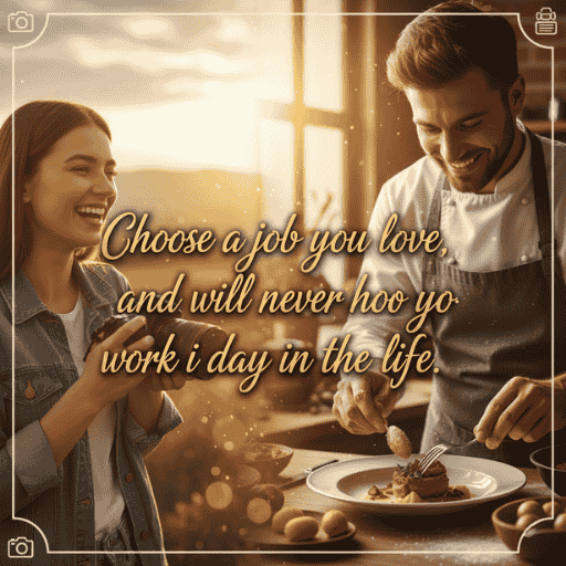 Choose a job you love, and you will never have to work a day in your life.