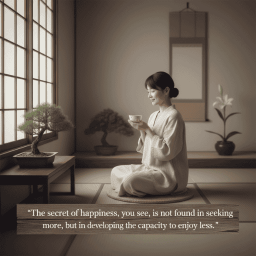 The secret of happiness, you see, is not found in seeking more, but in developing the capacity to enjoy less