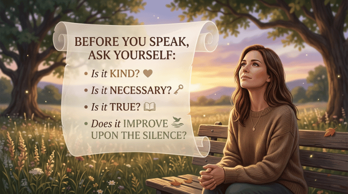 Before you speak, ask yourself: Is it kind, is it necessary, is it true, does it improve upon the silence?
