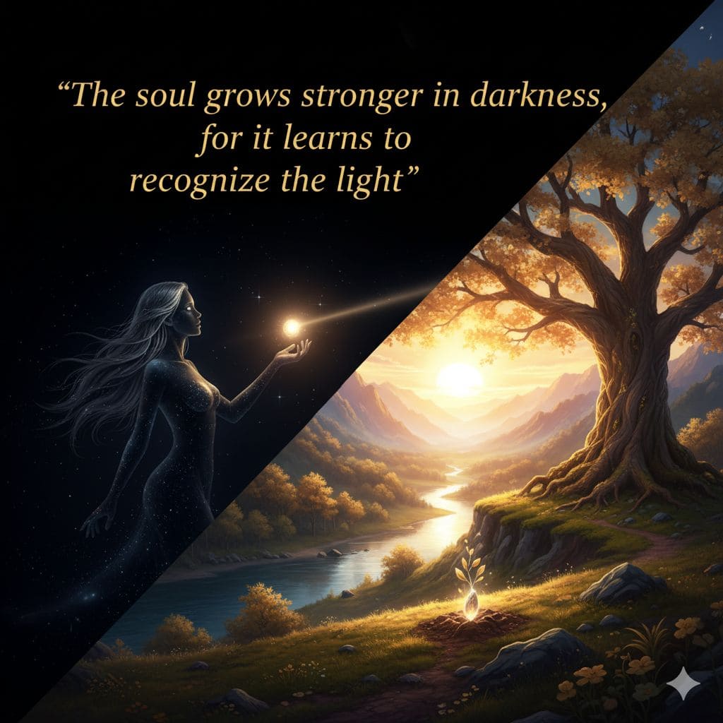 The soul grows stronger in darkness, for it learns to recognize the light