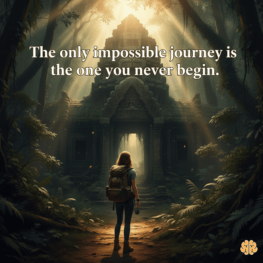 The only impossible journey is the one you never begin.
