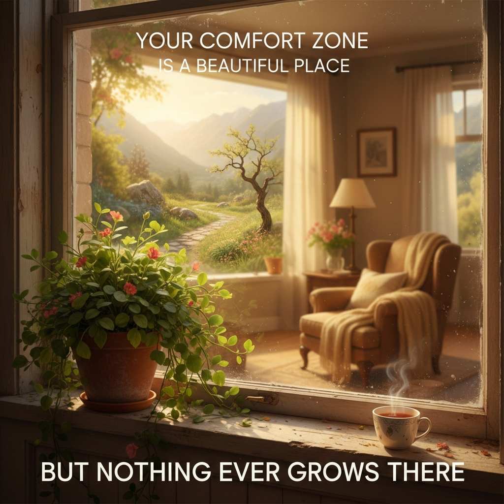 Your comfort zone is a beautiful place, but nothing ever grows there.