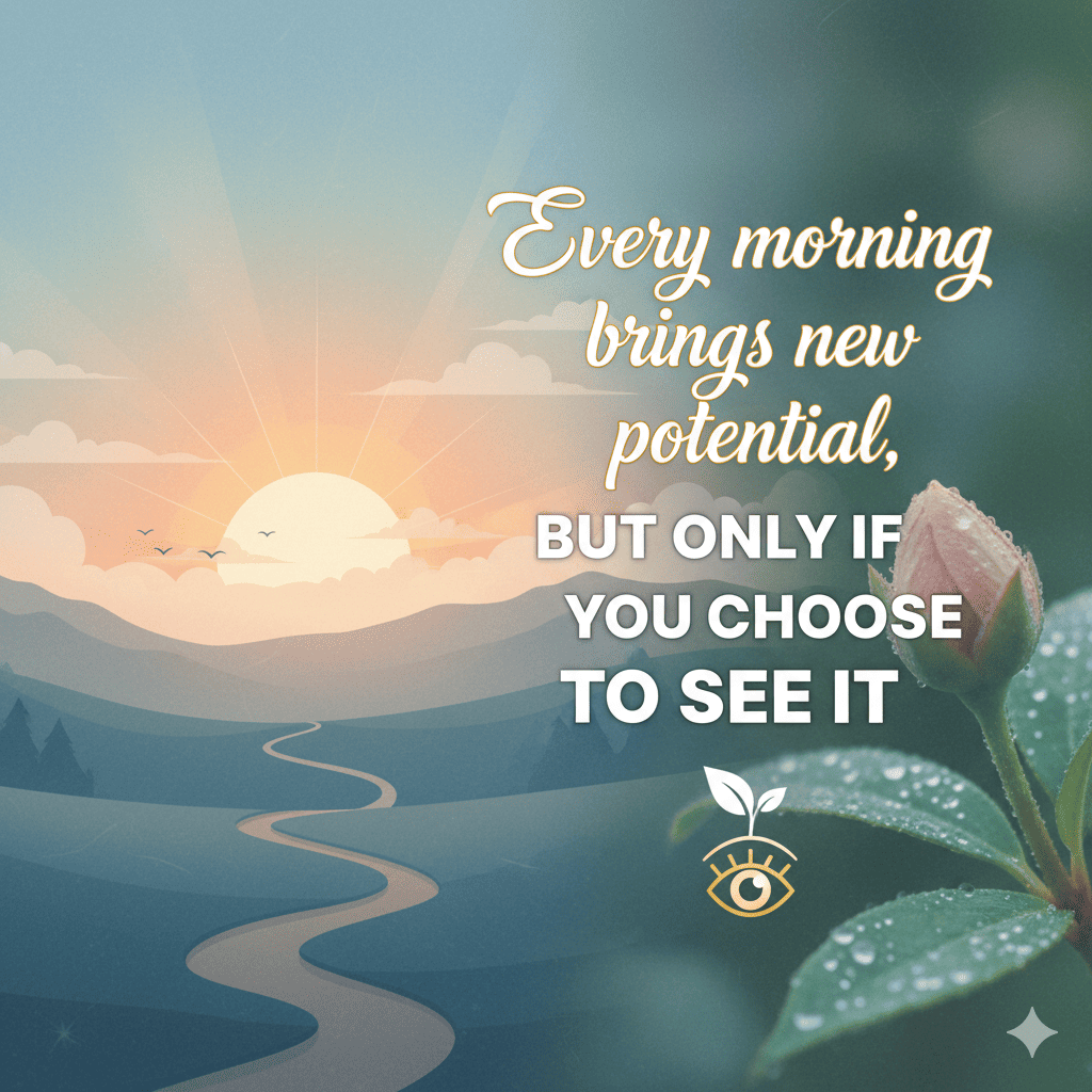 Every morning brings new potential, but only if you choose to see it.