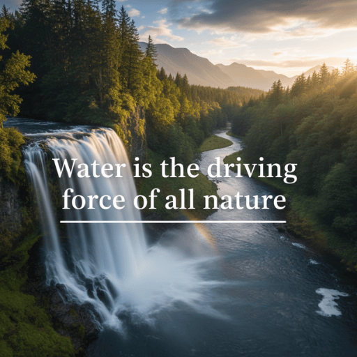 Water is the driving force of all nature.