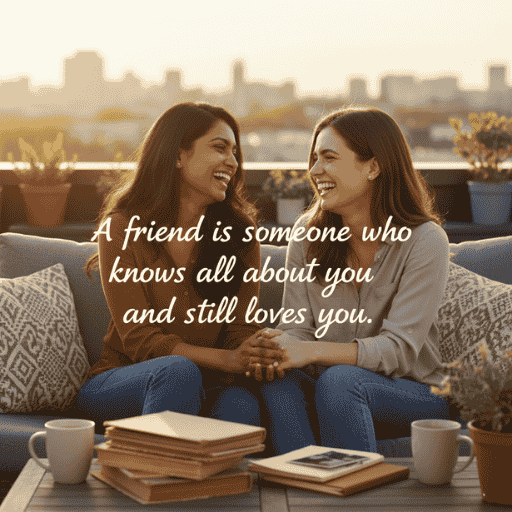 A friend is someone who knows all about you and still loves you.