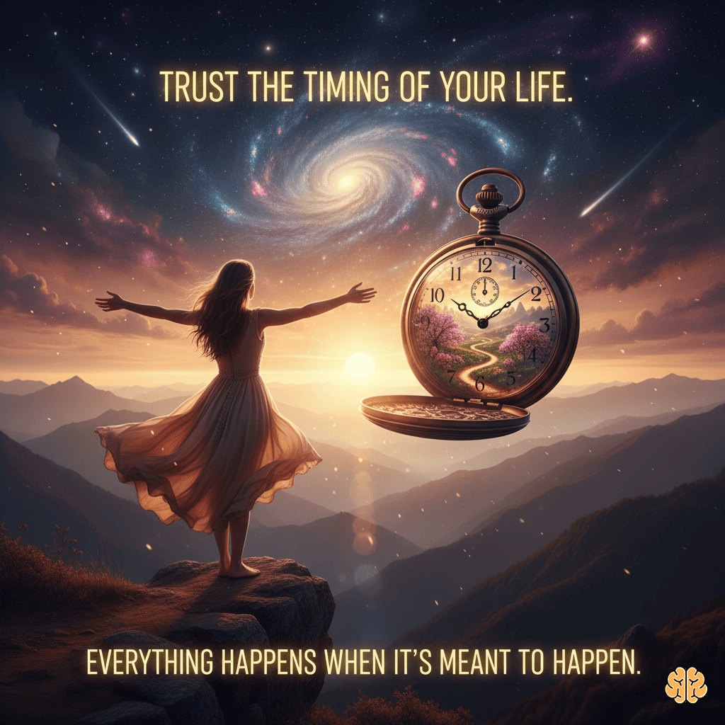 Trust the timing of your life. Everything happens when it's meant to happen.