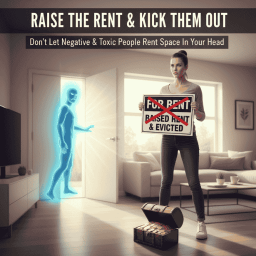 Don't let negative and toxic people rent space in your head. Raise the rent and kick them out.