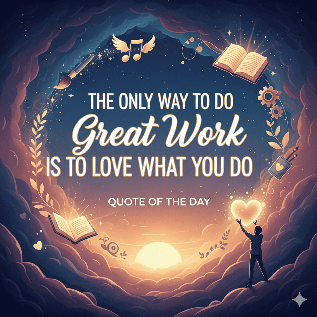 The only way to do great work is to love what you do.