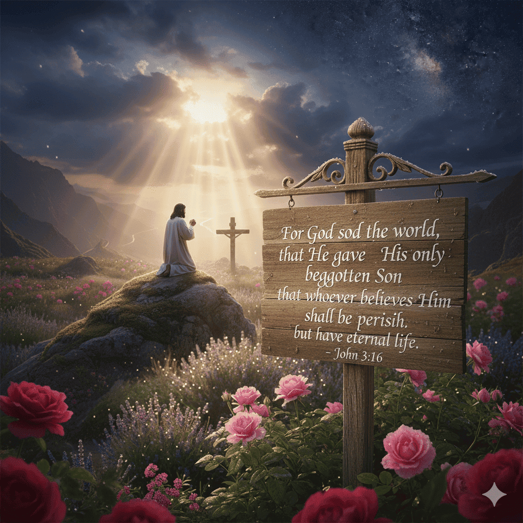  "For God so loved the world, that He gave His only begotten Son, that whoever believes in Him shall not perish, but have eternal life." - John 3:16