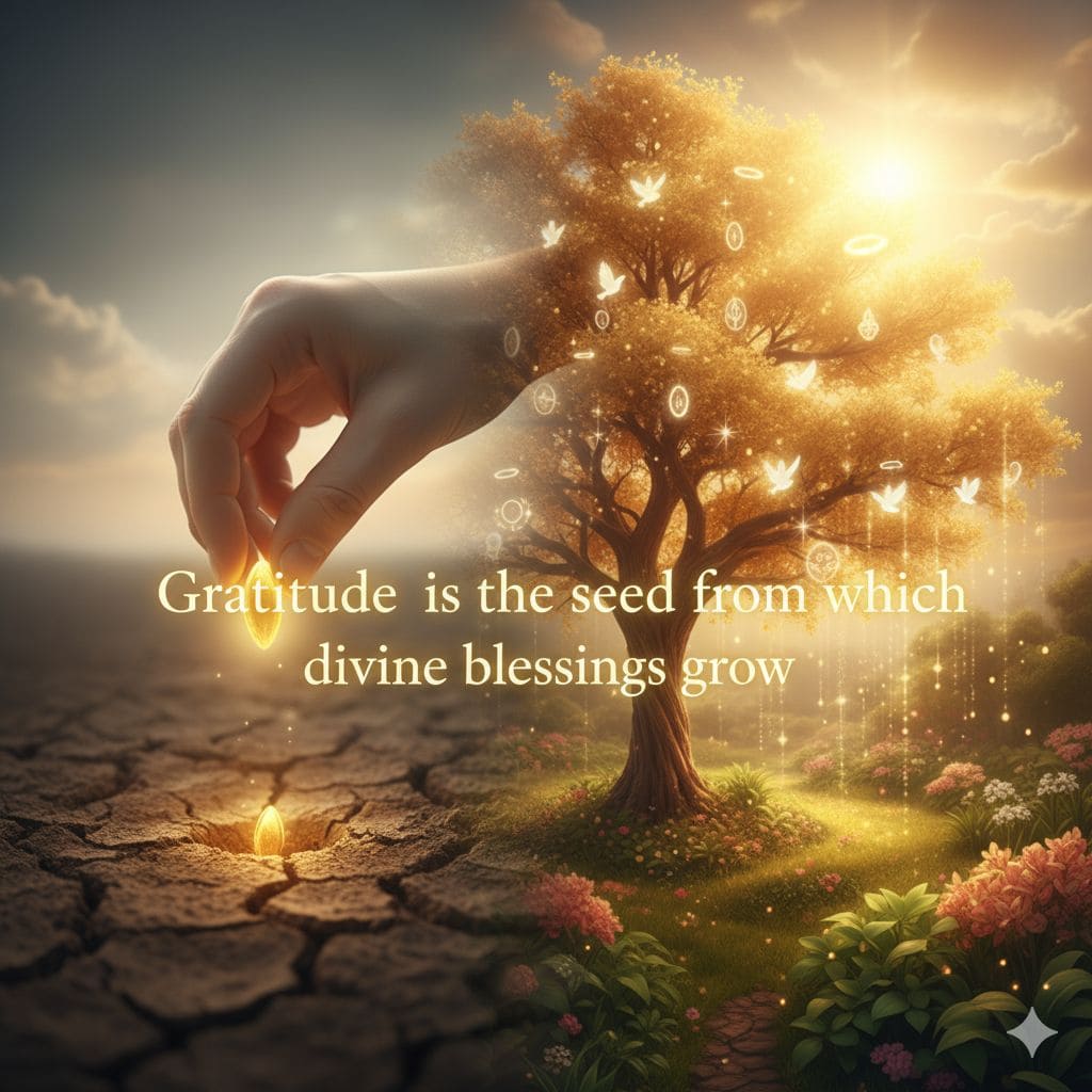 Gratitude is the seed from which divine blessings grow